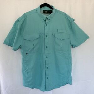Stillwater Supply Co Fishing Shirt Size M‎ Men's Turqoise Blue (Size Runs Big)